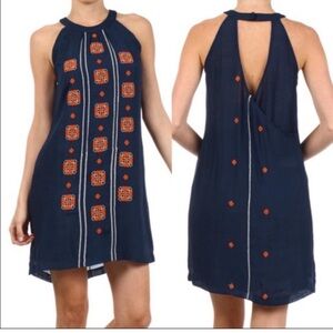 THML Embroidered Halter Dress